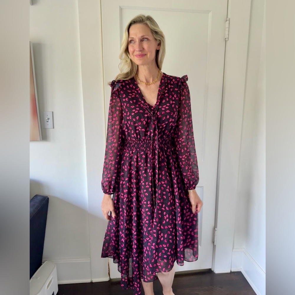 Black and Pink Floral Dress